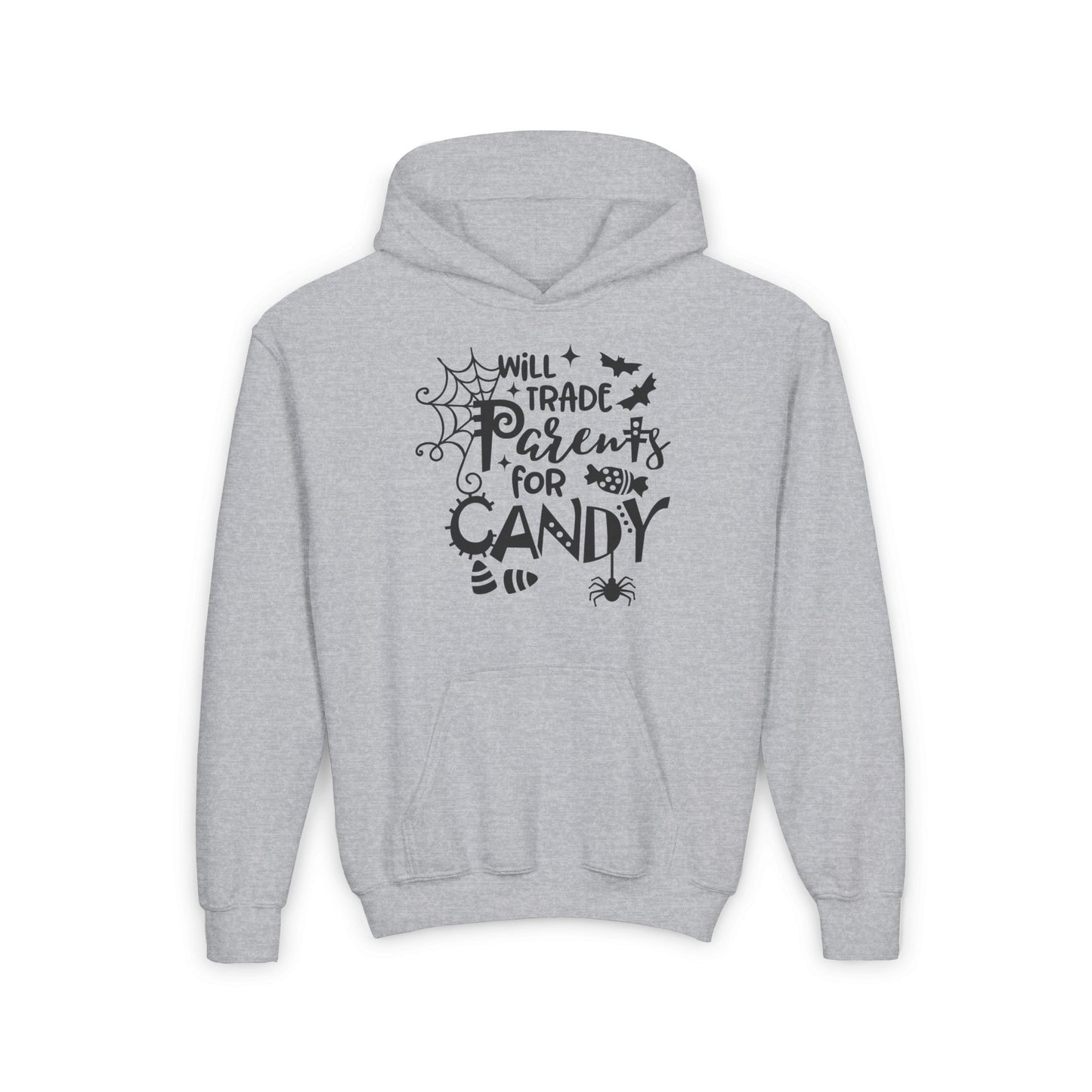 Will Trade Parents For Candy Youth Heavy Blend Hoodie