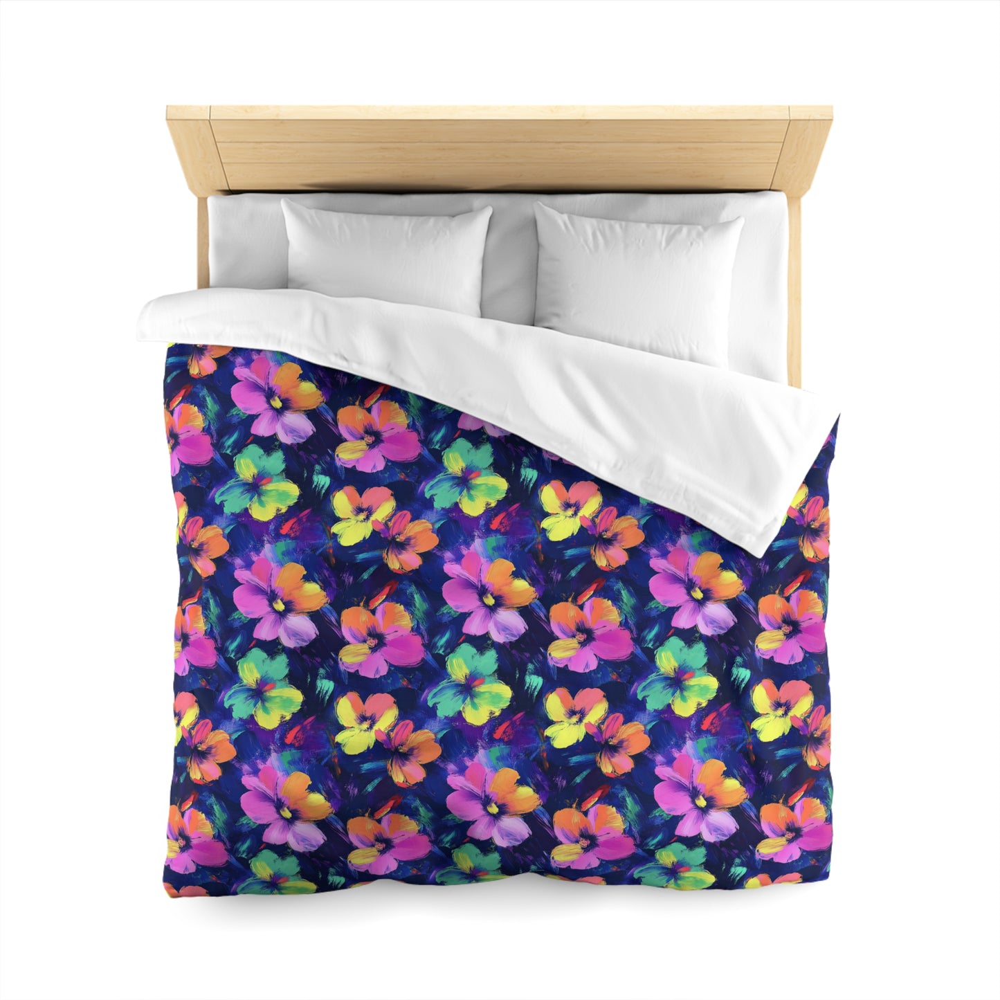 Watercolor Flowers Microfiber Duvet Cover