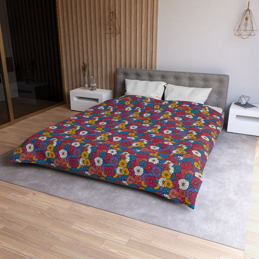 Vivid Bloom Microfiber Duvet Cover