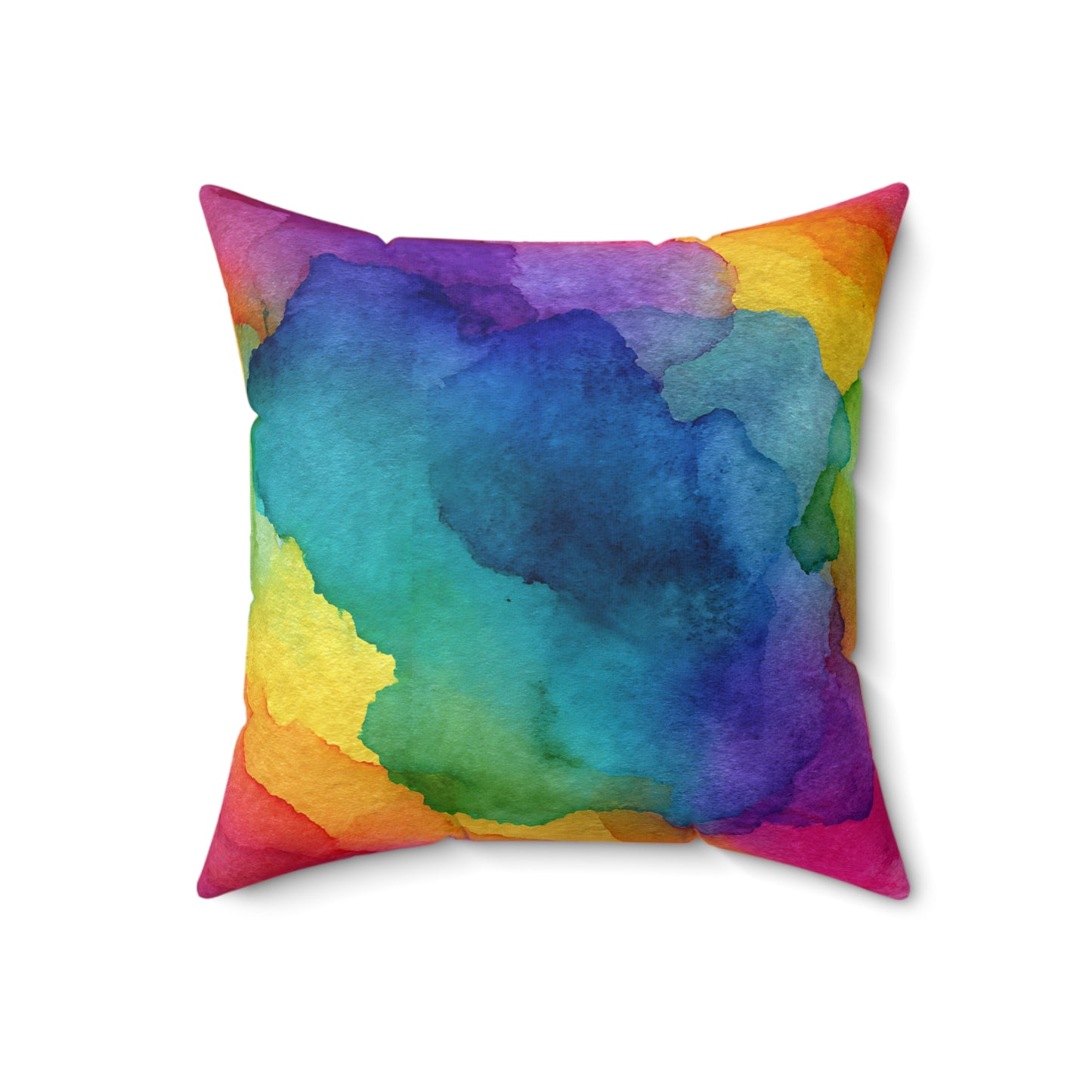 Rainbow Watercolors Throw Pillow