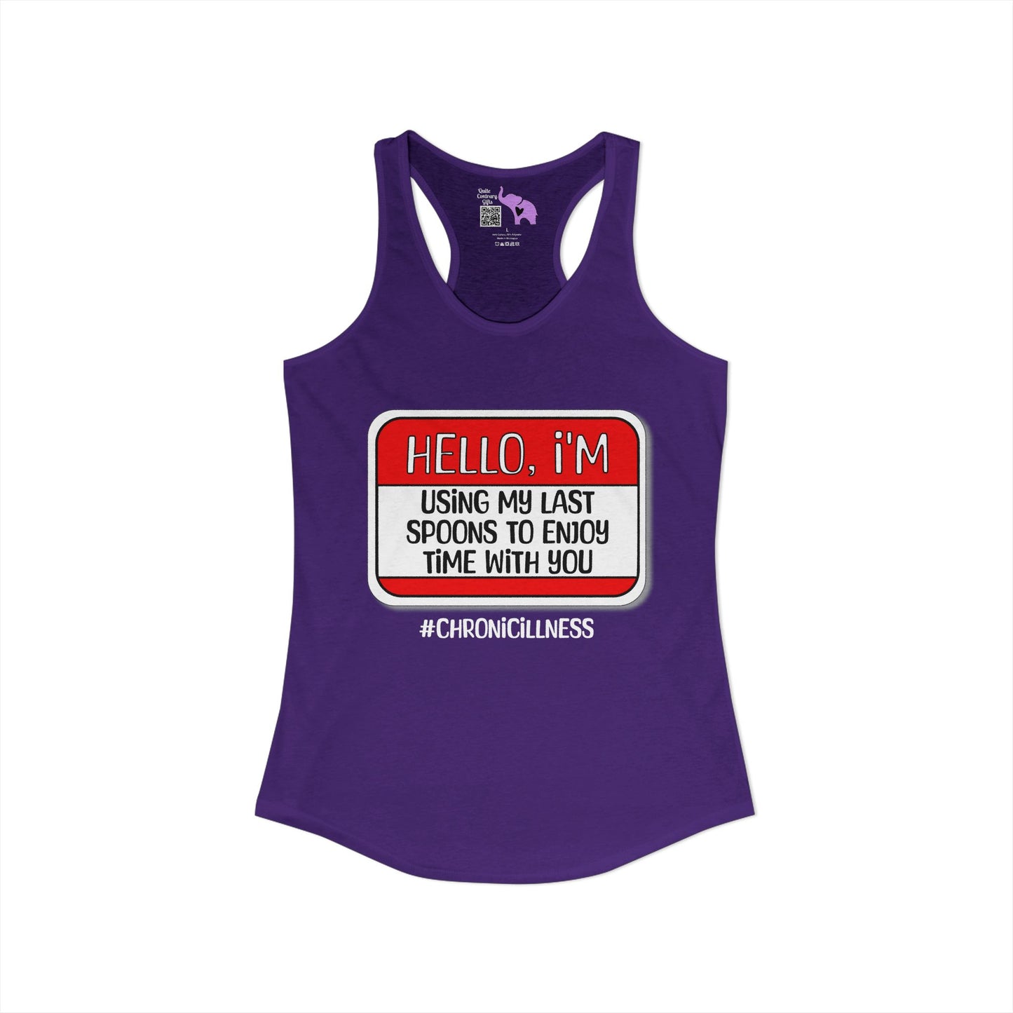 Hello, I'm Using My Last Spoons To Spend Time With You Women's Ideal Racerback Tank