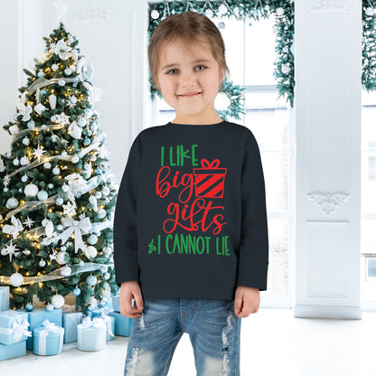 I Like Big Gifts & I Cannot Lie Toddler Long Sleeve Tee