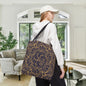 Golden Midnight Radiance Mandala Canvas Tote Bag