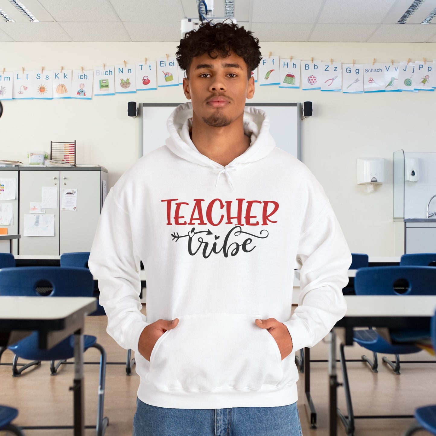 Teacher Tribe Heart Heavy Blend™ Hooded Sweatshirt