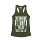 Straight Outta Texas (Dark Colors, White Text) Women's Ideal Racerback Tank