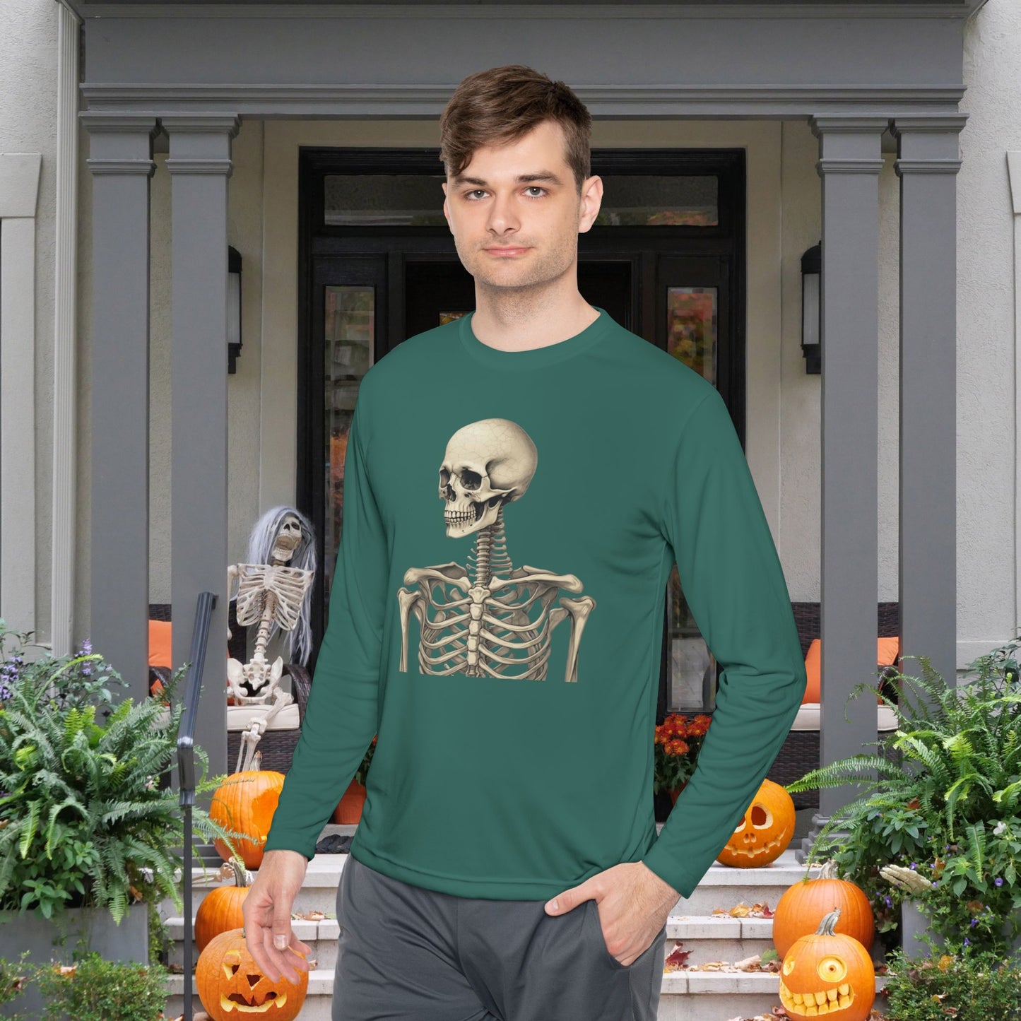 Skeleton Person Adult Long Sleeve Tee