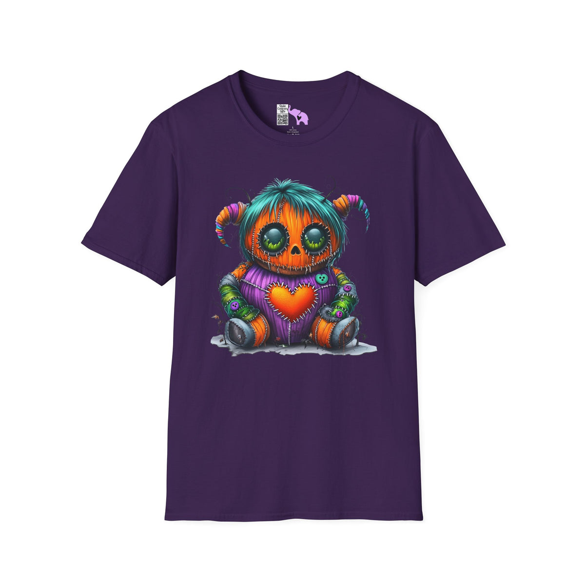 Patchwork Pumpkin Heart Adult T-shirt