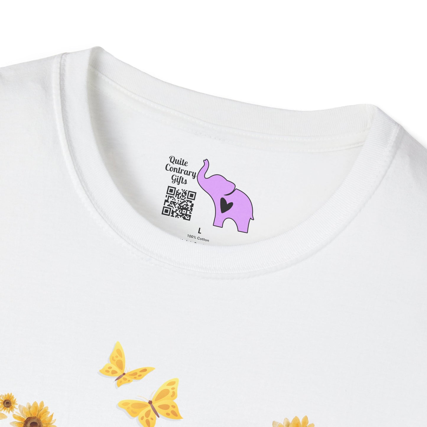 Sunflower Heart & Butterflies Adult T-shirt