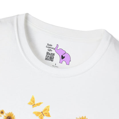 Sunflower Heart & Butterflies Adult T-shirt