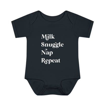 Milk Snuggle Nap Repeat Infant Onesie