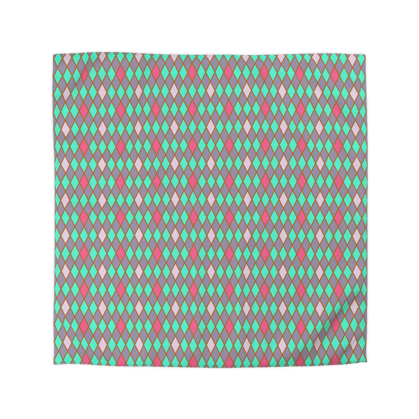 Teal/Pink Harlequin Microfiber Duvet Cover