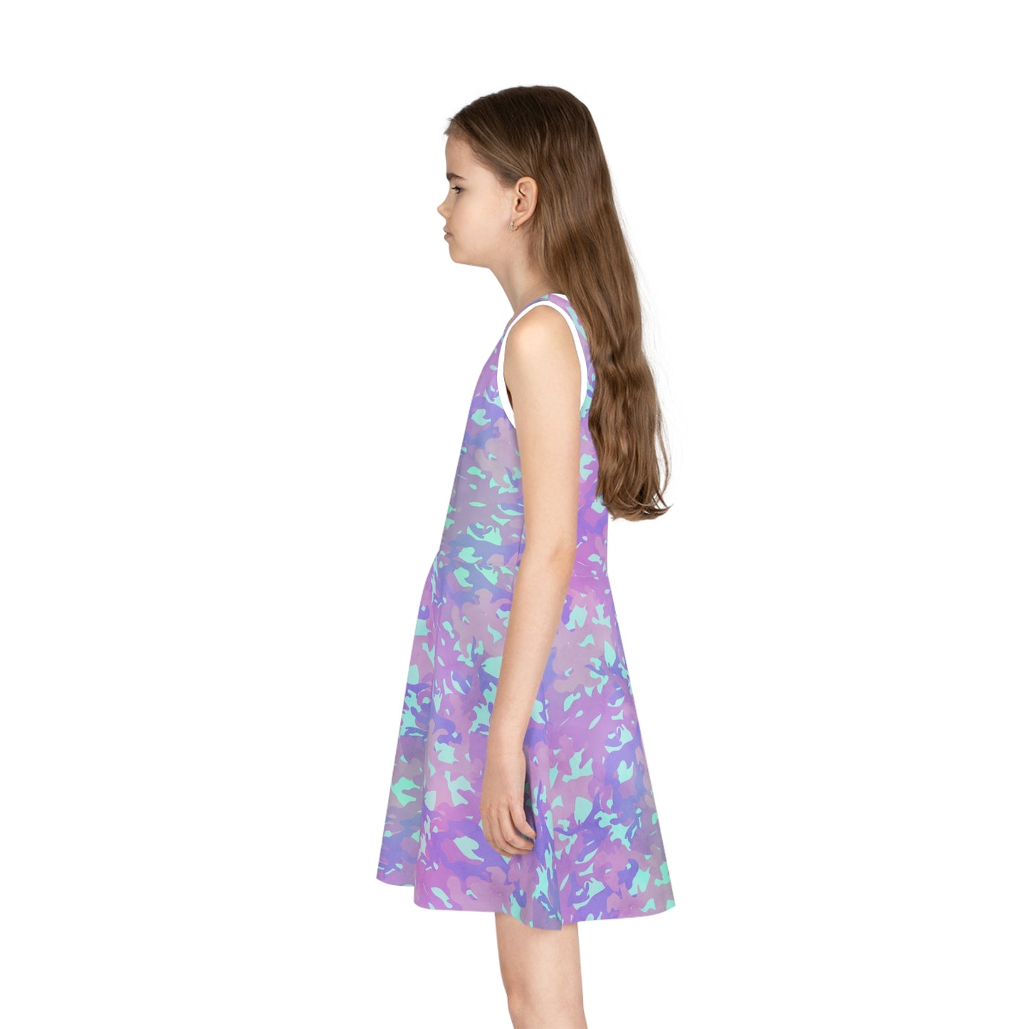 Lavender Mist Camo Girls' Sleeveless Sundress
