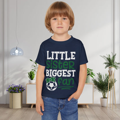 ""Little Sister Biggest Fan (Soccer) Heavy Cotton™ Toddler T-shirt