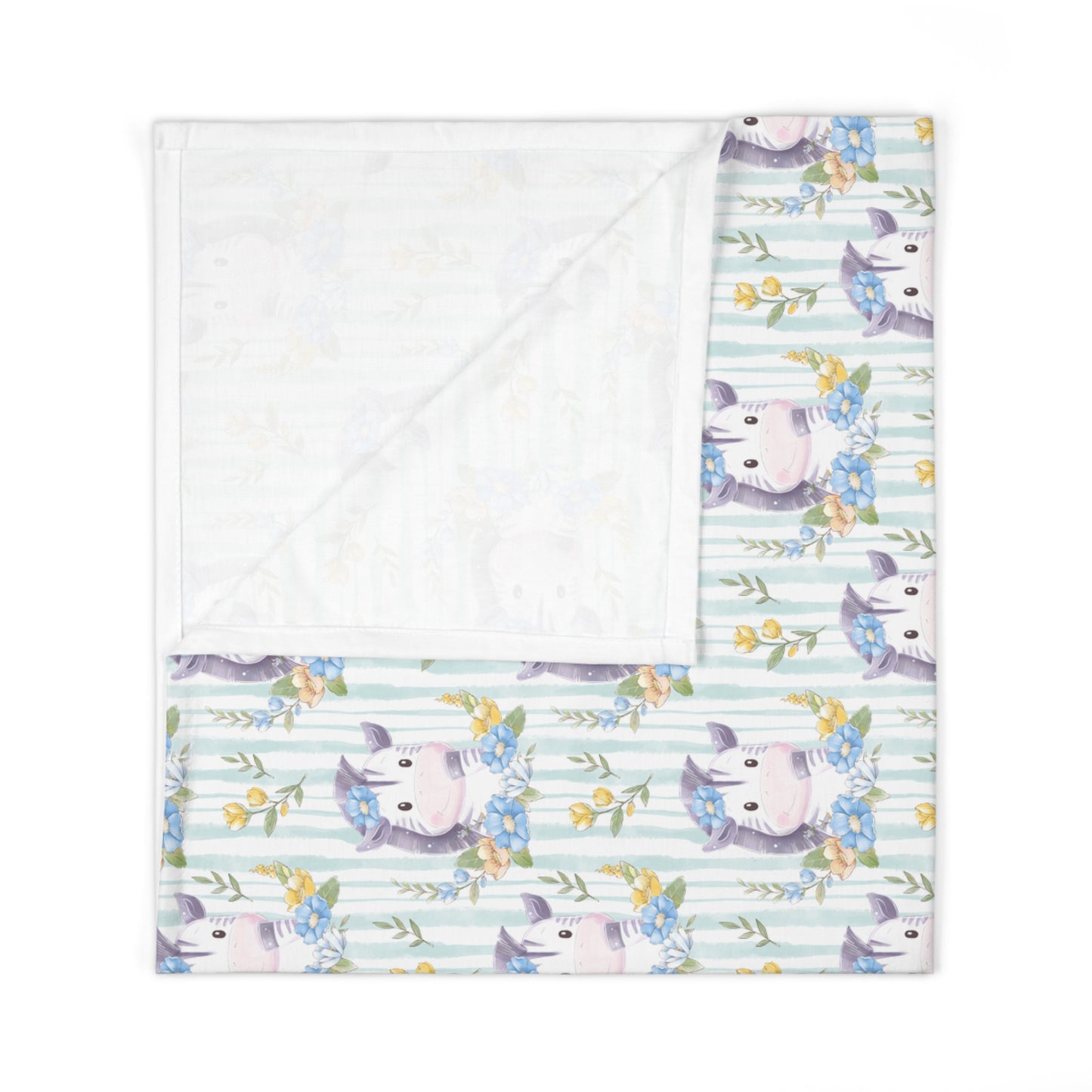 Zebras in Bloom Baby Swaddle Blanket