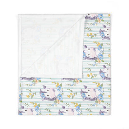 Zebras in Bloom Baby Swaddle Blanket