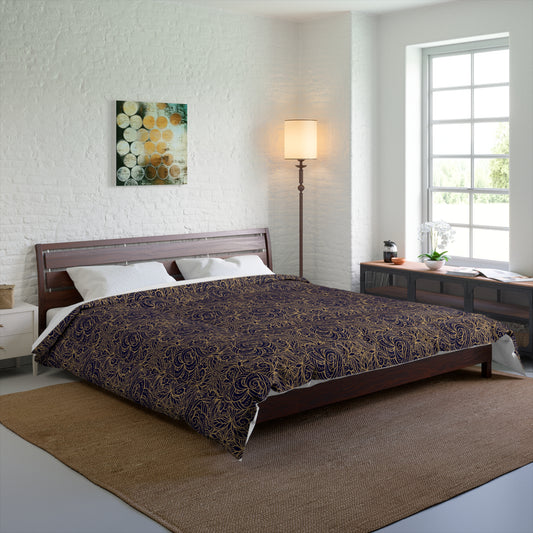 Golden Midnight Radiance Mandala Comforter