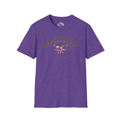 Blessed w/Heart (Floral) Adult T-shirt