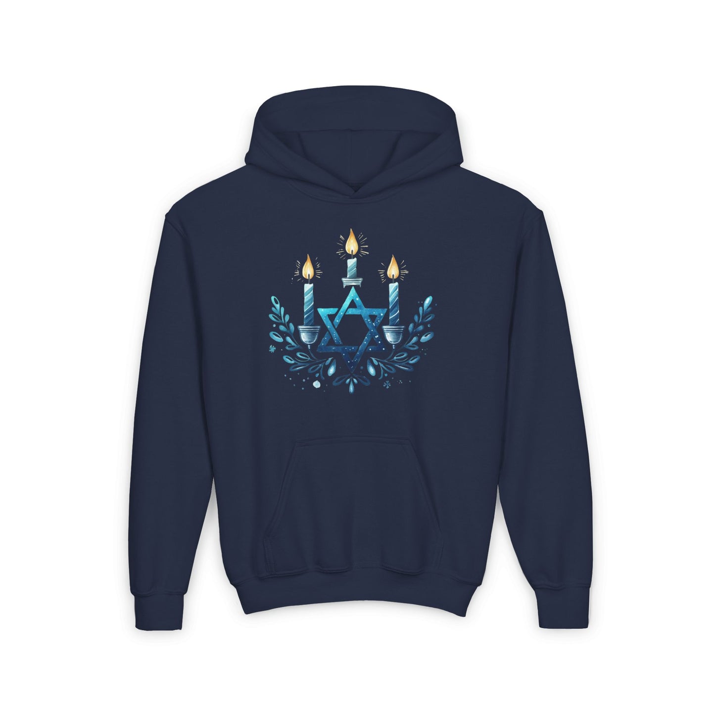 Star & Flame Hanukkah Youth Heavy Blend Hoodie