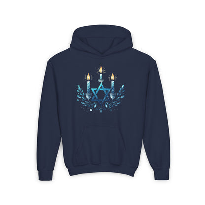 Star & Flame Hanukkah Youth Heavy Blend Hoodie