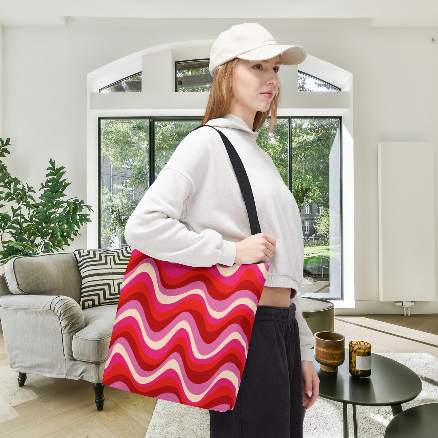 Blush Frequency Canvas Tote Bag