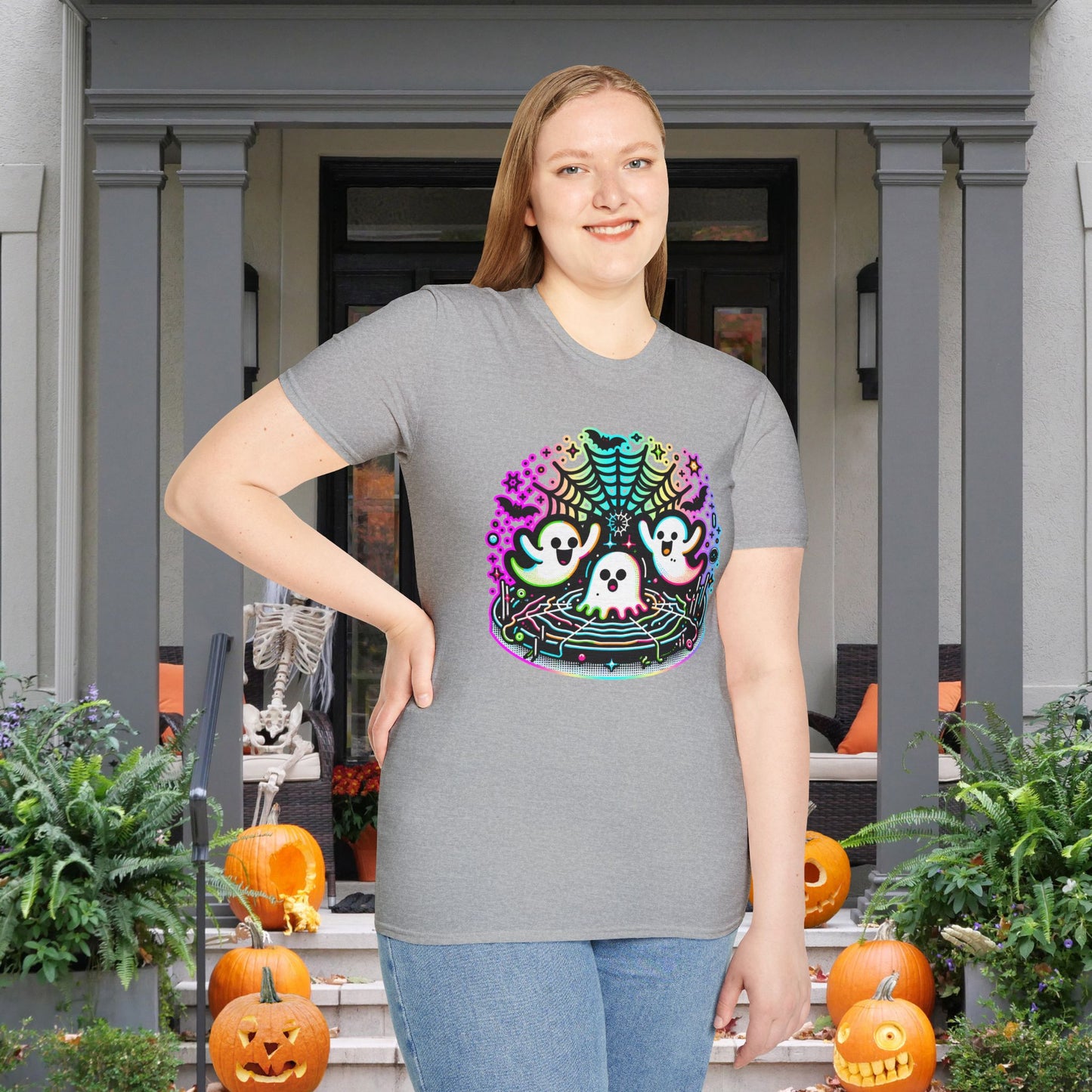 Neon Boo Adult T-shirt