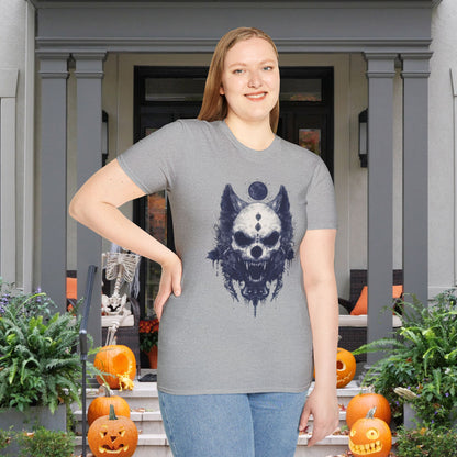 Creepy Skull Wolf Adult T-shirt