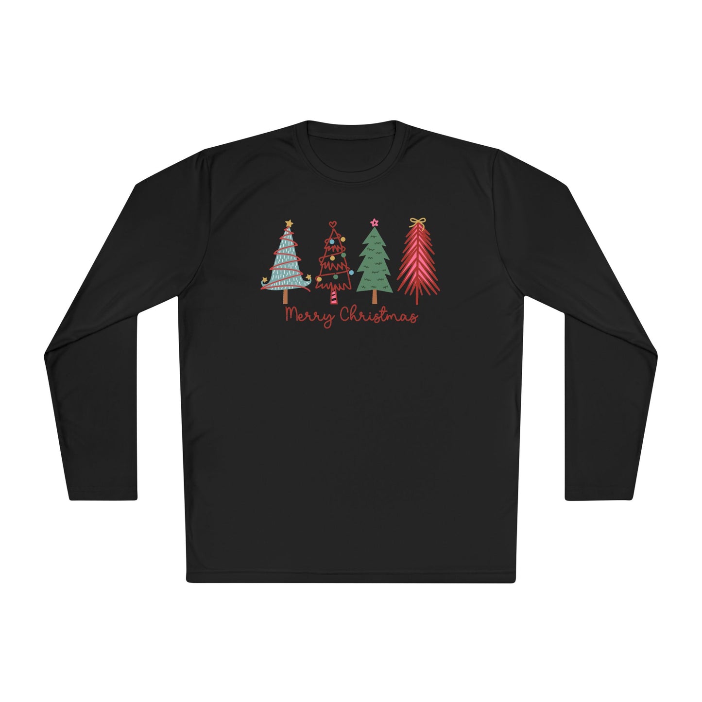 Merry Christmas Trees Adult Long Sleeve Tee