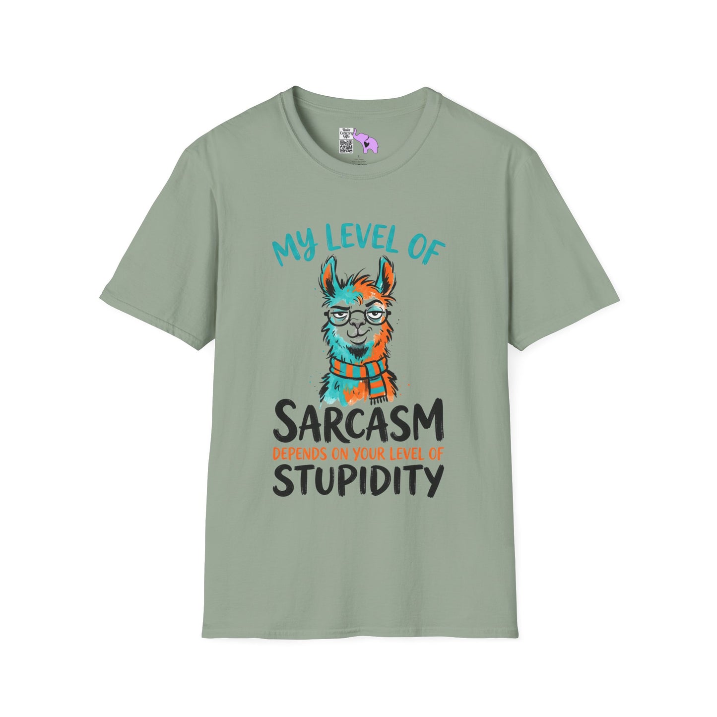 ""My Level of Sarcasm Depends on Your Level of Stupidity (Llama) Adult T-shirt