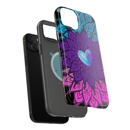 Colorful Mandala w/Heart MagSafe® Compatible Tough Case for iPhone