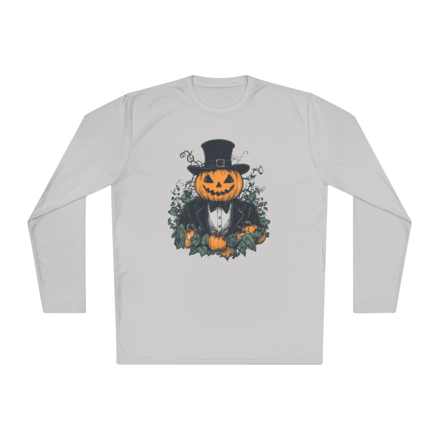 Halloween Pumpkin Man Adult Long Sleeve Tee