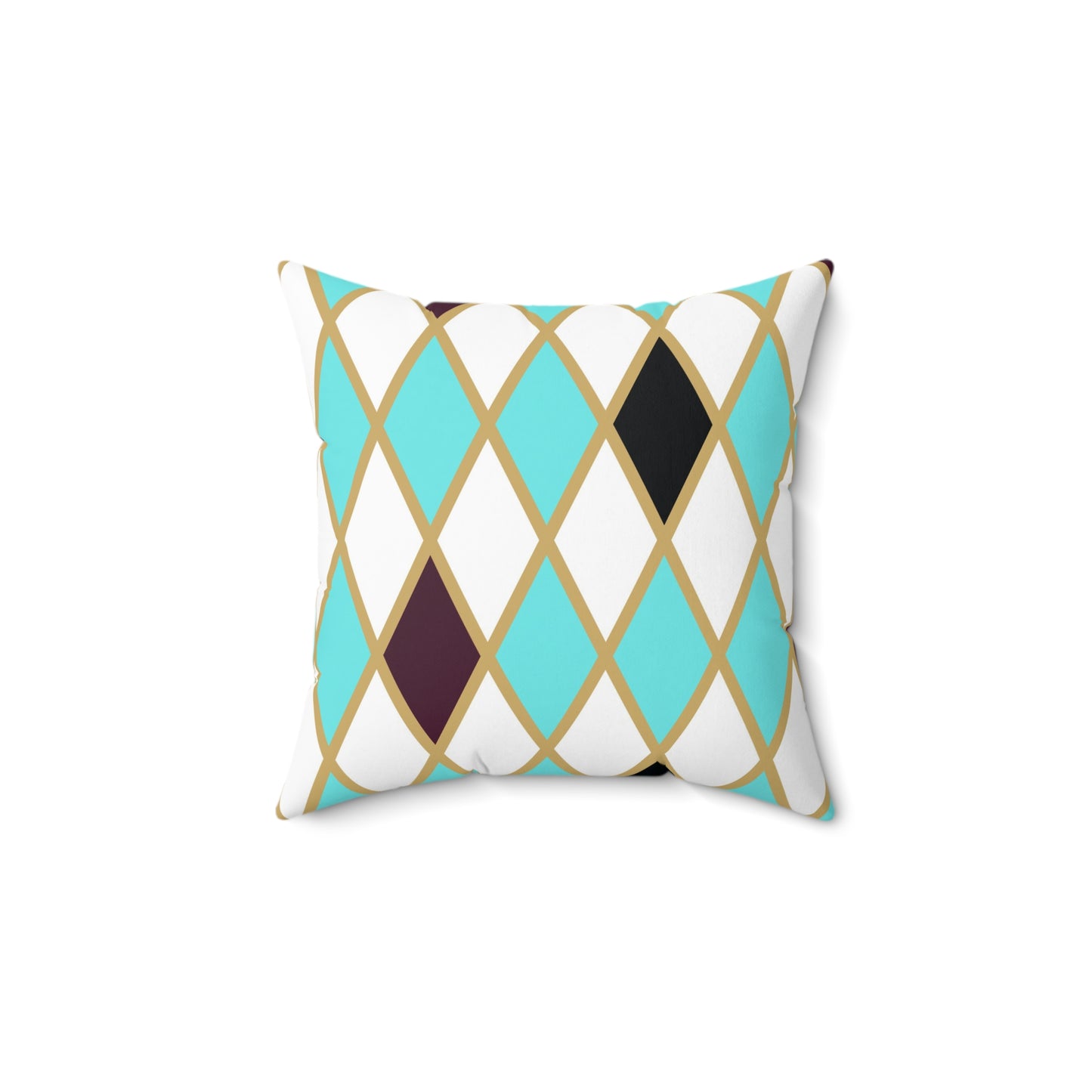 Teal/White Harlequin Throw Pillow