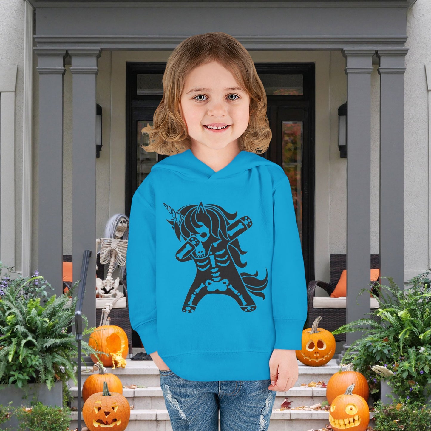 Dabbing Unicorn Skeleton Toddler Hoodie