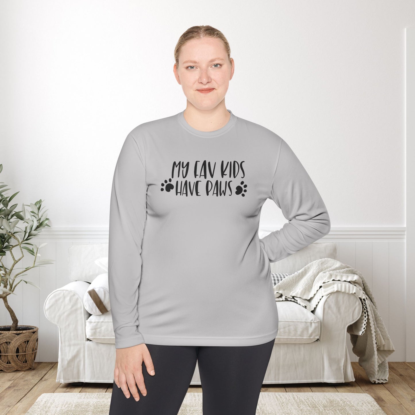 My Fav Kids Have Paws Adult Long Sleeve Tee