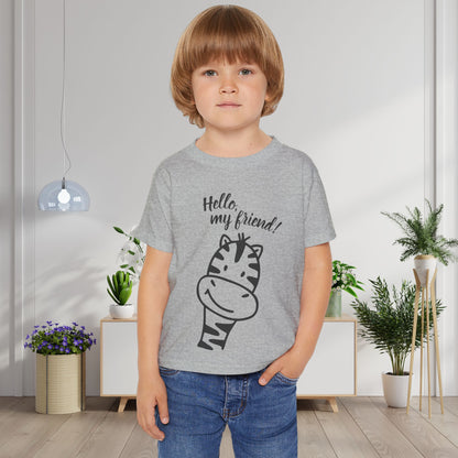 Hello My Friend (Giraffe) Heavy Cotton™ Toddler T-shirt