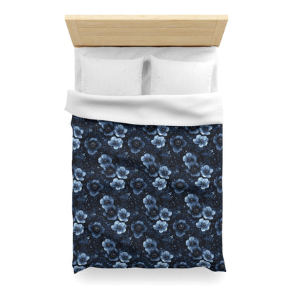 MIdnight Blossoms Microfiber Duvet Cover