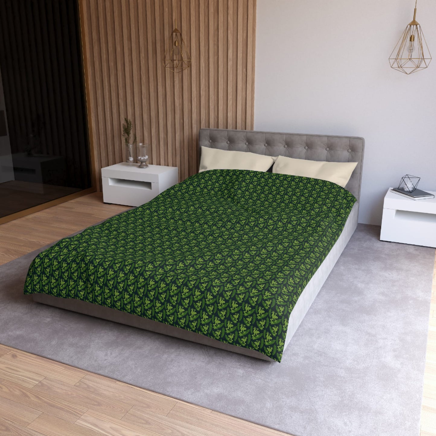 Emerald Canopy Frogs Microfiber Duvet Cover