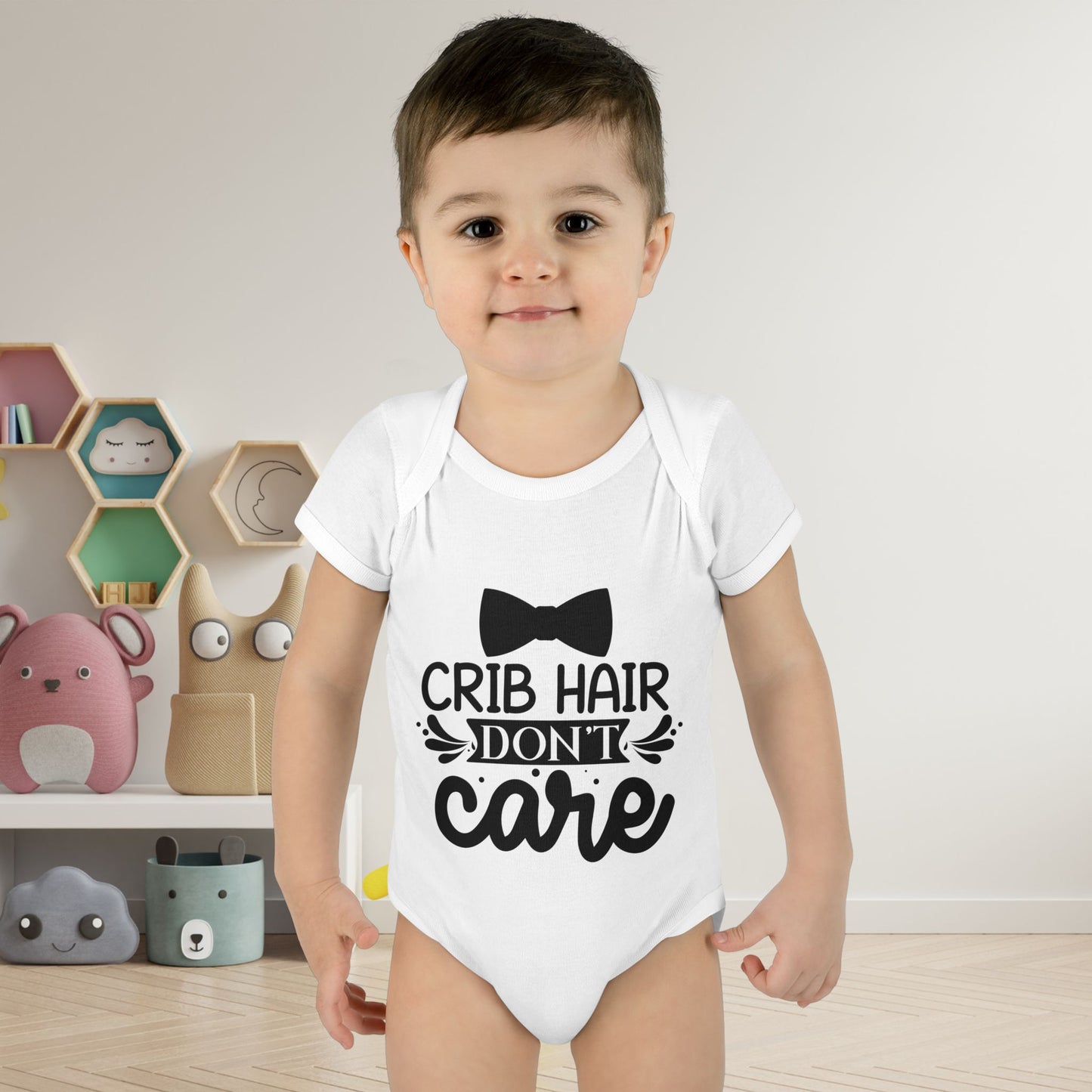Crib Hair Don't Care Baby Rib Bodysuit