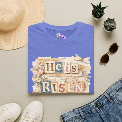 He Is Risen (Lace Collage) Adult T-shirt