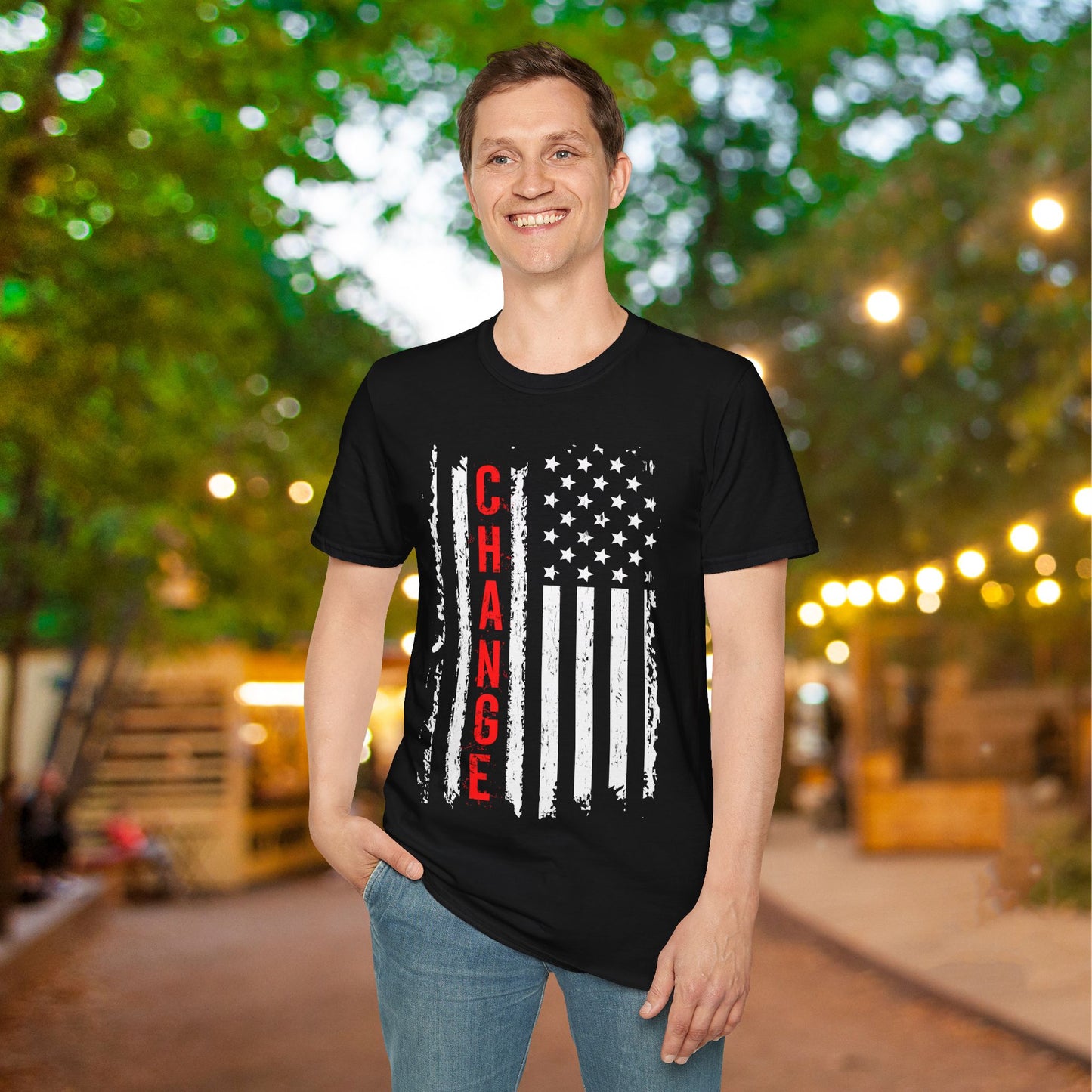 Change American Flag Adult T-shirt