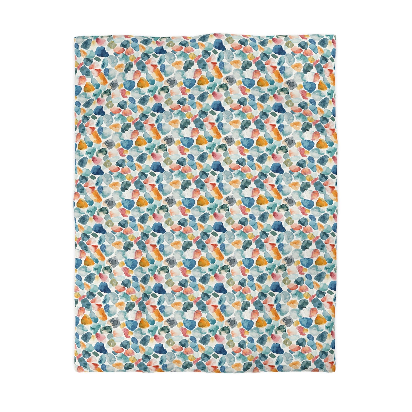 Watercolor Pebble Terrazzo Microfiber Duvet Cover