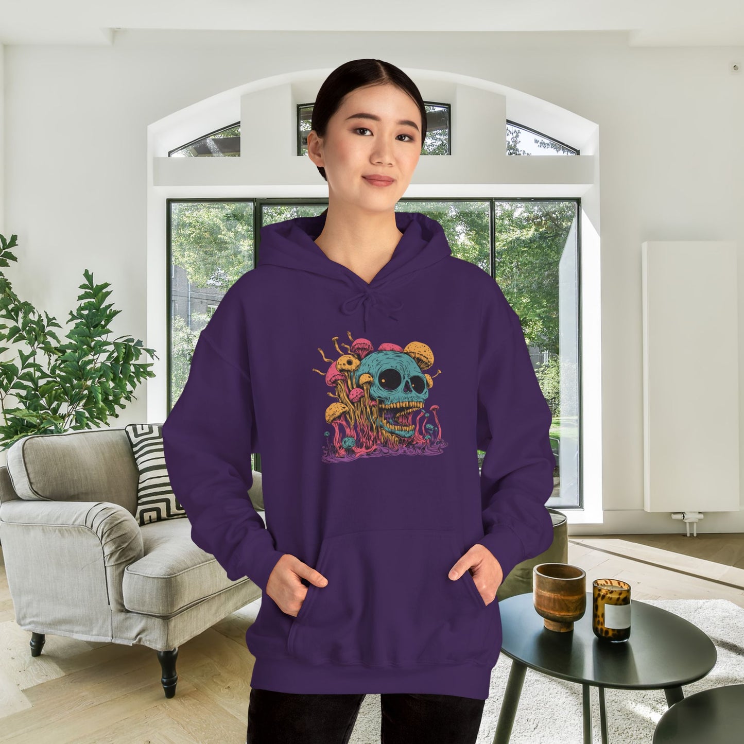 Creepy Mushroom Skull Heavy Blend™ Hooded Sweatshirt