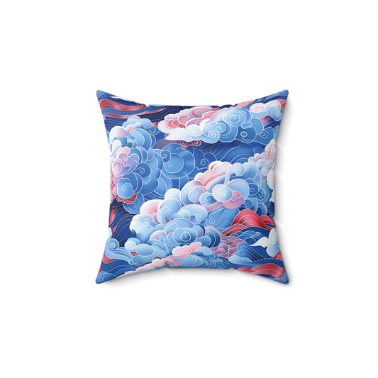 Azure Kumo Flow Throw Pillow