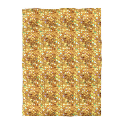 Golden Prism Grid Microfiber Duvet Cover