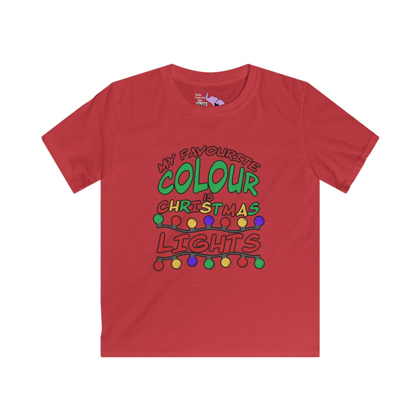 My Favourite Colour Is Christmas Lights Youth Softstyle Tee