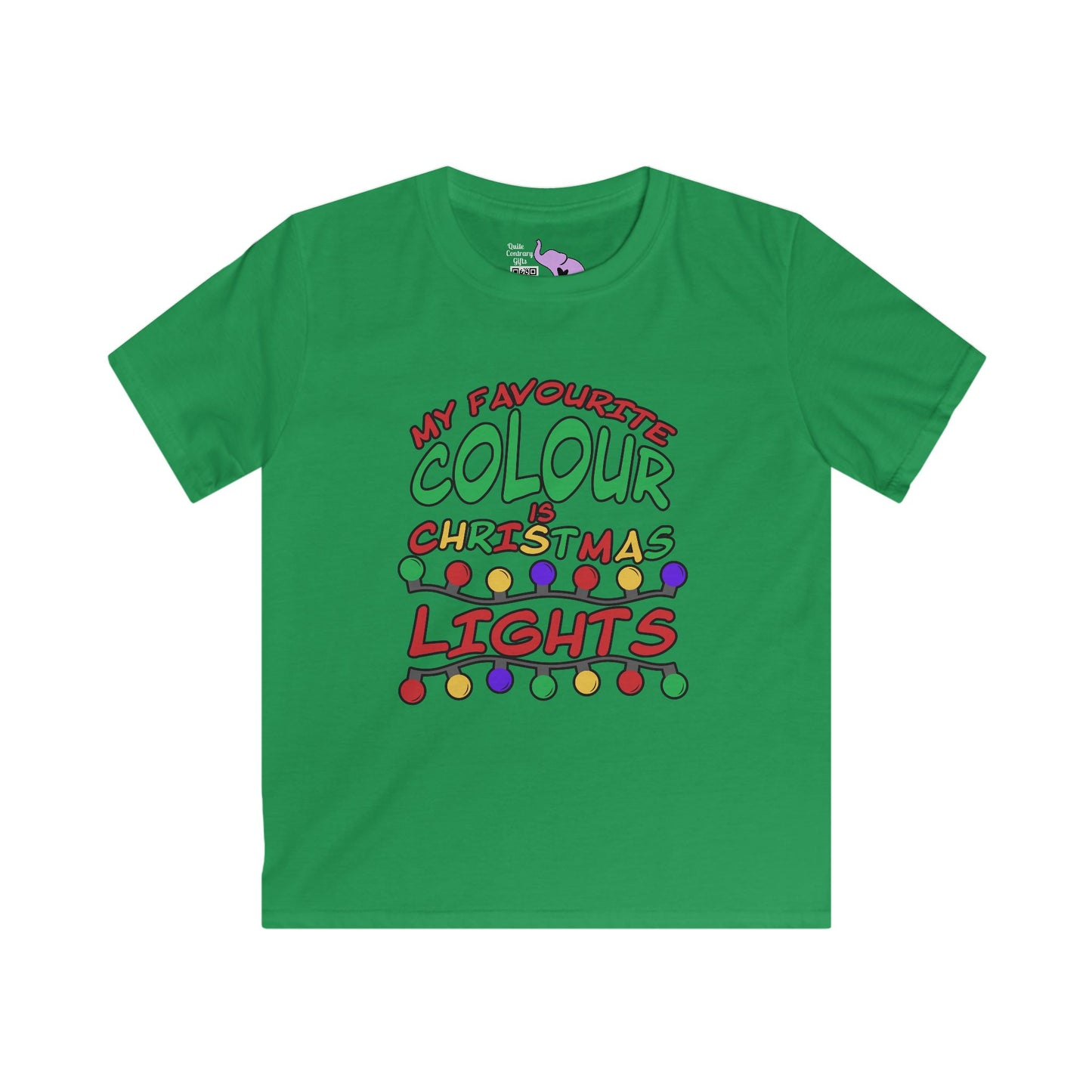 My Favourite Colour Is Christmas Lights Youth Softstyle Tee