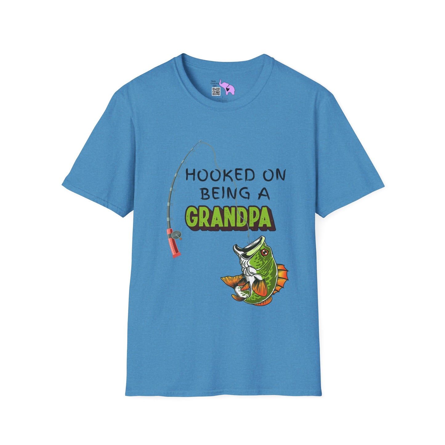 Hooked On Being A Grandpa Adult T-shirt