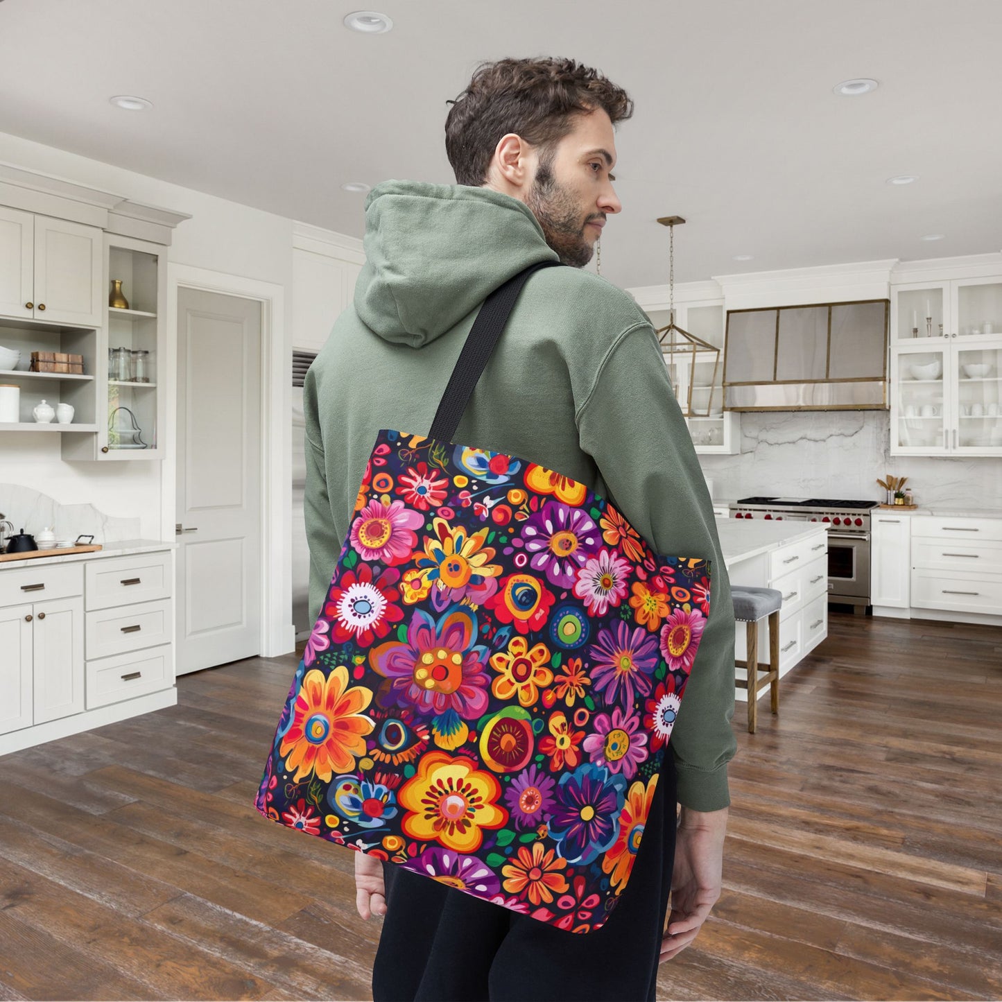 Floral Fiesta Canvas Tote Bag