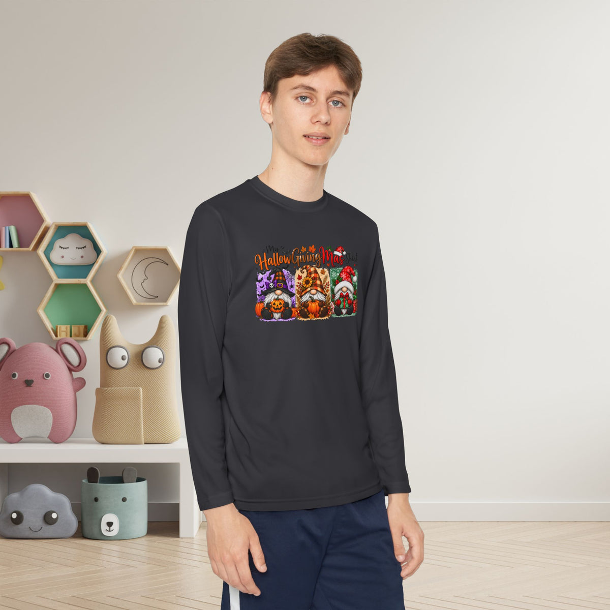 My HallowGivingMas Shirt (Gnomes) Youth Long Sleeve Tee