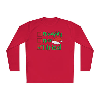 Naughty; Nice; I Tried Adult Long Sleeve Tee