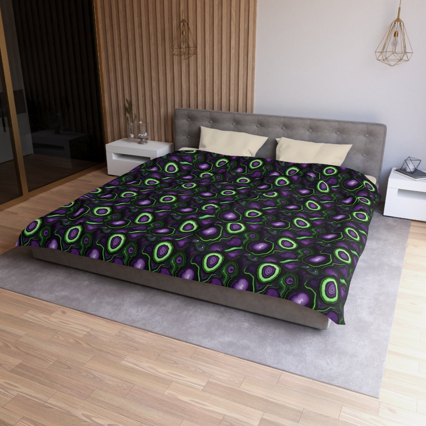 Amethyst & Lime Fracture Microfiber Duvet Cover